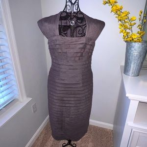 Adrianna Papel Grey Ruffled Tea Length Dress